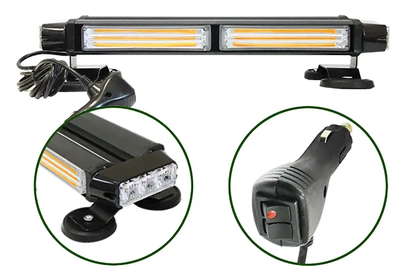 Маяк проблесковый светодиод.10-30V(4-х сторонняя панель, 7 режим, 27W, COB/LED, L=385мм, в), AT14342