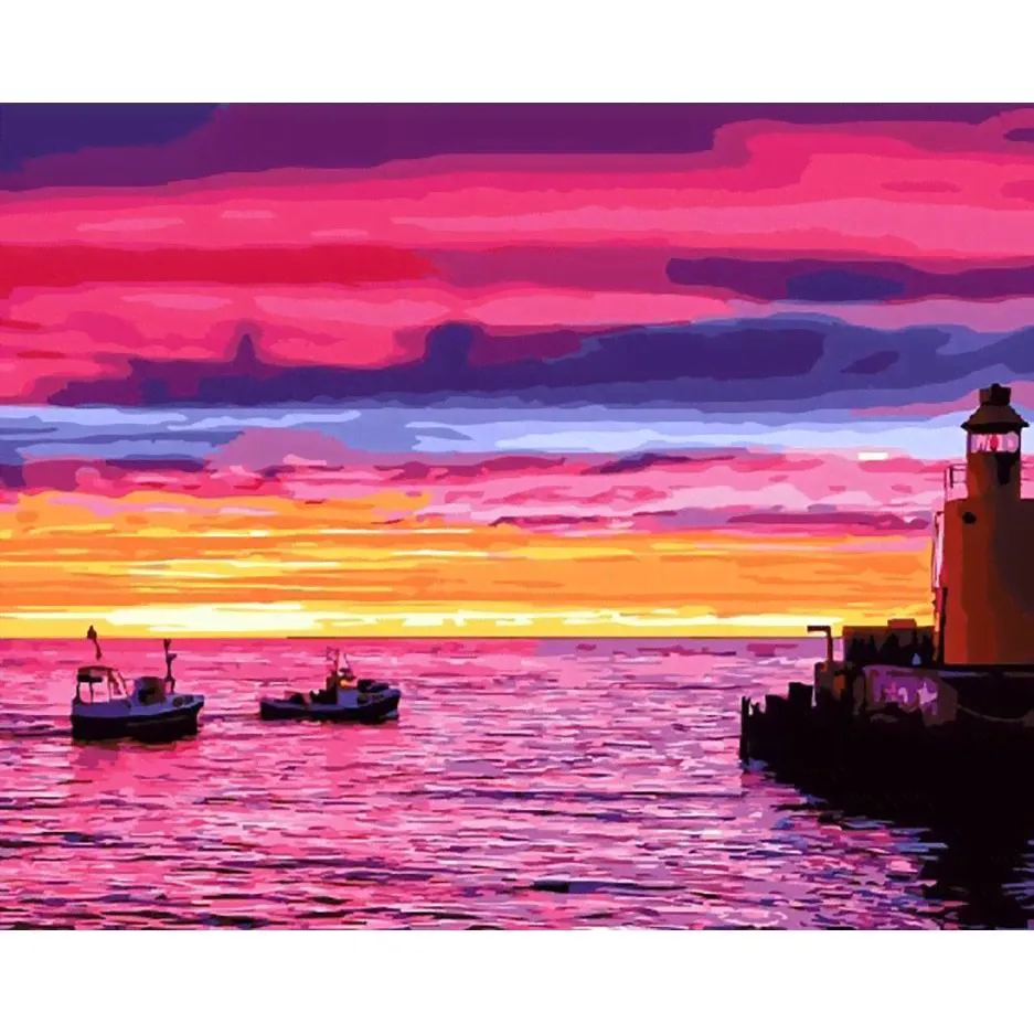 Картина по номерам «Маяк у моря», GX21542, 40х50-0