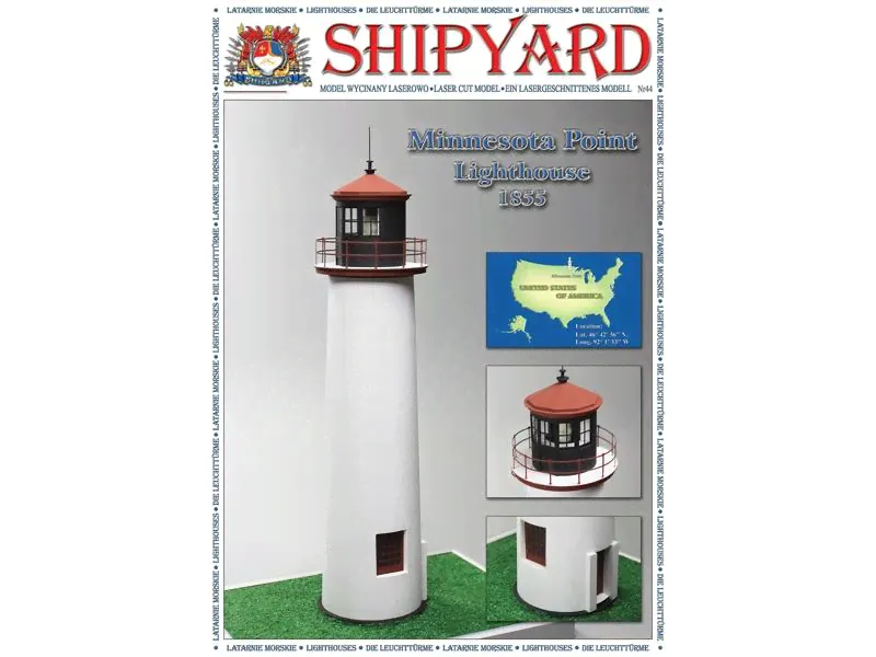 Сборная модель Shipyard маяк Minnesota Point Lighthouse (№82), масштаб 1:72 - ML082-0