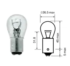 Лампа 24V P21/5W BAY15d МАЯК