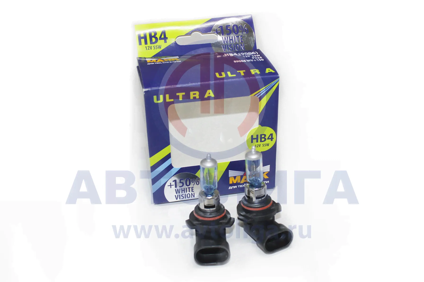 89006WV150 Маяк Лампа галогенная НB 4 (9006) 12- 65 P22d White Vision +150% ""Маяк УЛЬТРА