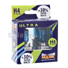 Лампы Н4 100/90W 12V Маяк Super White 82450SW +30%
