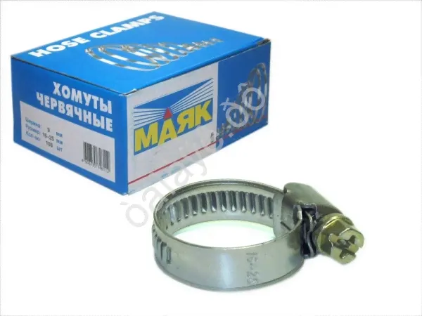 Хомут 16 - 25 мм"Маяк" ( 1000/100 ) 9мм-0