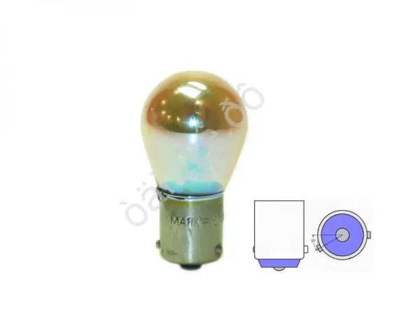 Лампа МАЯК А12V 21W BAU15S SILVER (смещ.цоколь) /10-0