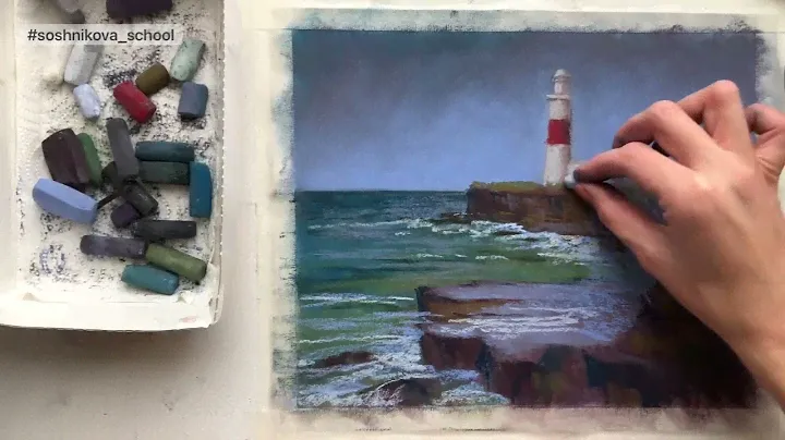 LIGHTHOUSE WITH SOFT PASTEL / Как Нарисовать Бурное море и Маяк