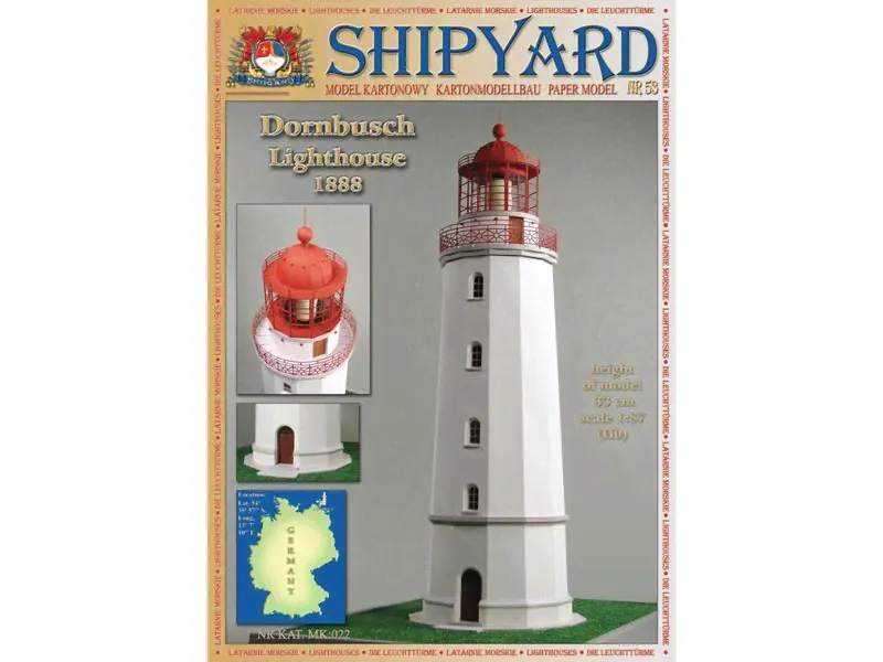 Сборная модель Shipyard маяк Dornbusch Lighthouse (№53), масштаб 1:87 - MK022-1