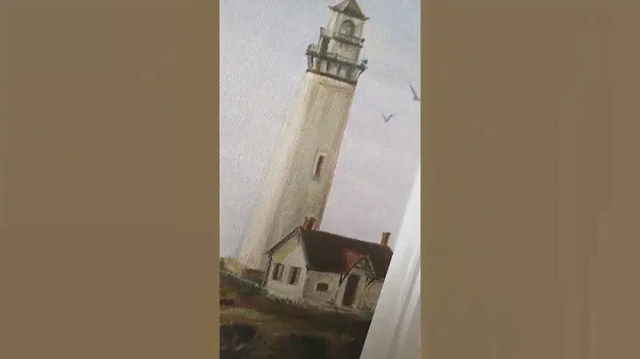 картина маяк, море маслом