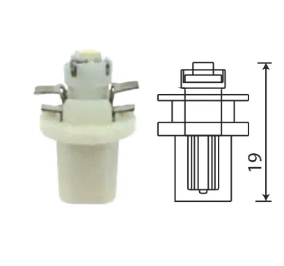 Светодиод 12V T 5 1SMD WHITE BAX8.7D WITH CAP панель приборов с патроном керамика МАЯК-0