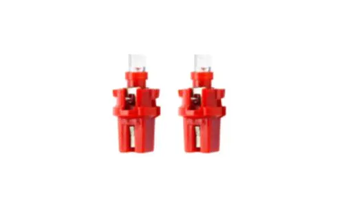 Лампа светодиодная Маяк BAX (BAX8.7d red, T5), 12В, 1.2Вт, 620К, красная, комплект 2 шт