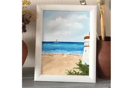 Картина масло Маяк на пляже 18х24